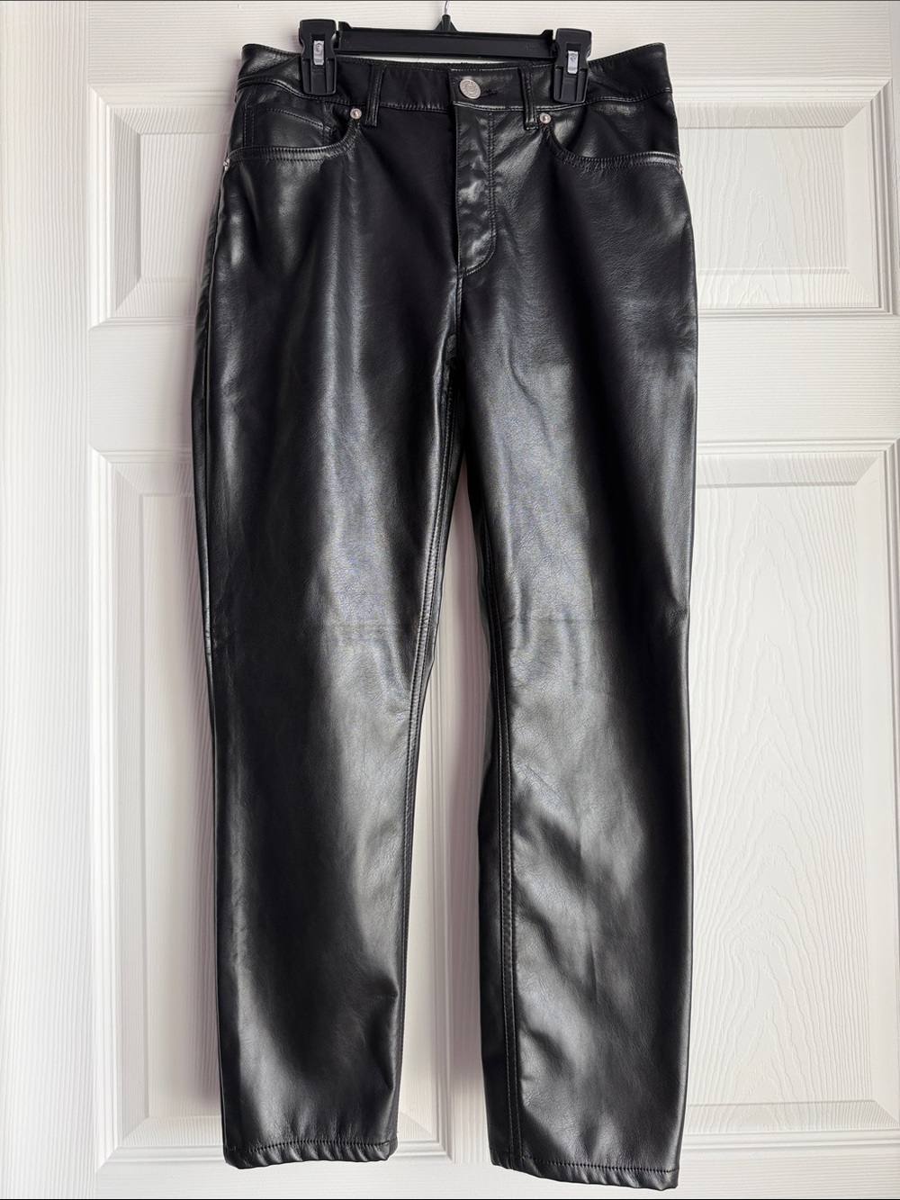 Express Black Faux Leather Ankle Pants